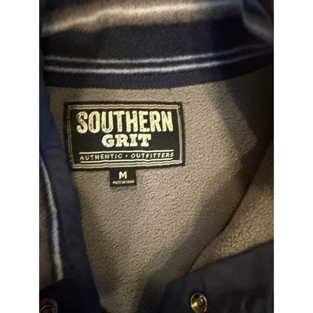 Southern Grit Pullover Men's Fleece 1/4 Snap Striped Tundra Gorpcore Hike Camp M